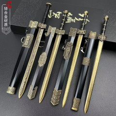 中国古代名剣秦始皇帝如意剣漢剣越王剣合金玩具剣模型古風刀剣置物