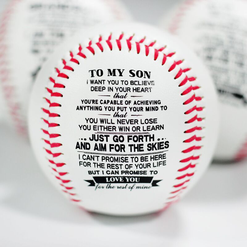Family feeling Series American Hot Selling Rubber Core Baseball 9 Inch Letter Printed Baseball