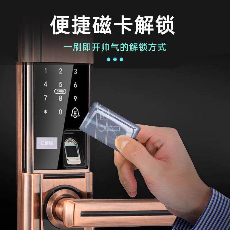 Cerradura clásica deslizante con huella dactilar para uso doméstico, cerradura con contraseña, cerradura con tarjeta magnética, cerradura inteligente antirrobo para puerta, cerradura automática con cubierta deslizante.