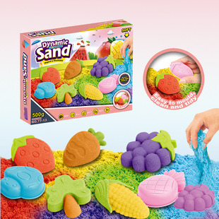 Hot-Selling Space Sand Complete Set with Power Magic Sand Tray, Fruit Ice Cream Molds, Children's Sand Play Toy Set