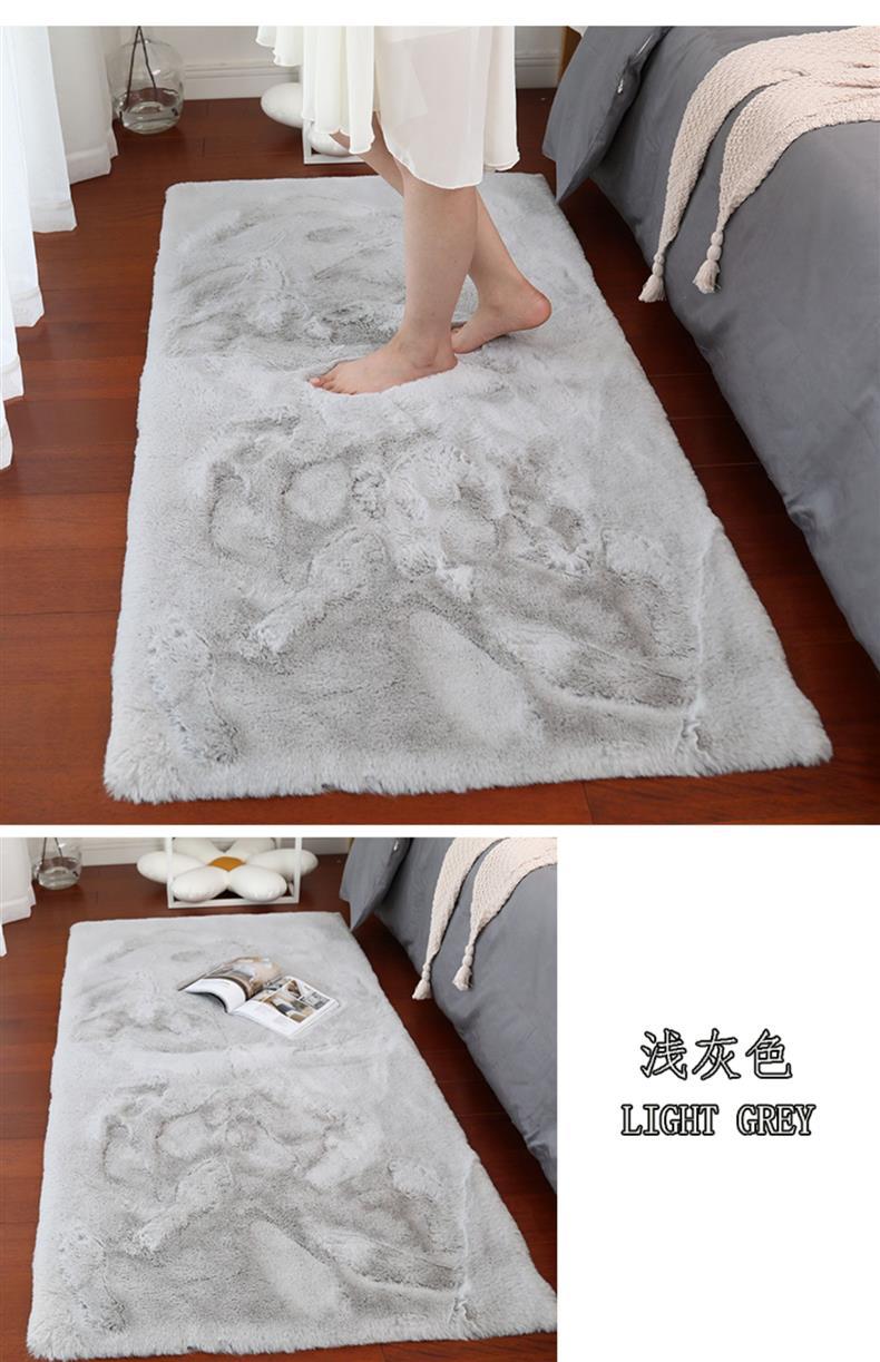 Thickened Imitation Rabbit Plush Carpet for Bedroom, Large Area Bedside Mat, Balcony Living Room Coffee Table Blanket, Simple Ins