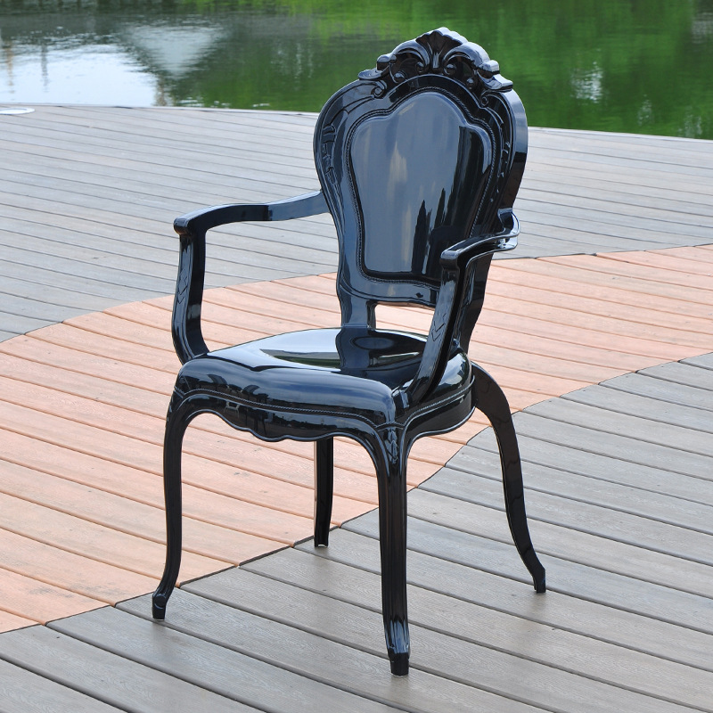 Silla de cristal acrílico nórdico silla de comedor transparente silla de plástico creativa red se puede apilar sillón de café