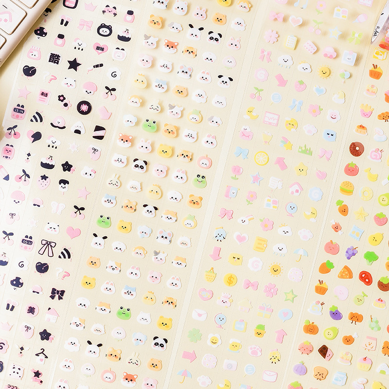 Dulce cosa linda, transparente, impermeable, cinta de pet, caja, dibujos animados transfronterizos, avatar de animales, emoji, etiqueta engomada de la cuenta de la mano de bricolaje