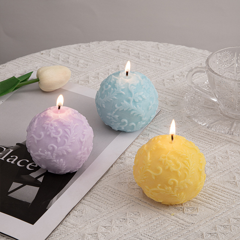 Conjunto de velas aromáticas decorativas com flores_voghion.com