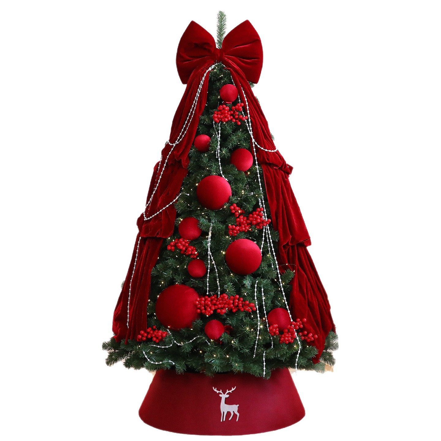 2026 nuevo árbol de Navidad set de arco grande decoración navideña decoración diseño de fábrica de cabello recto