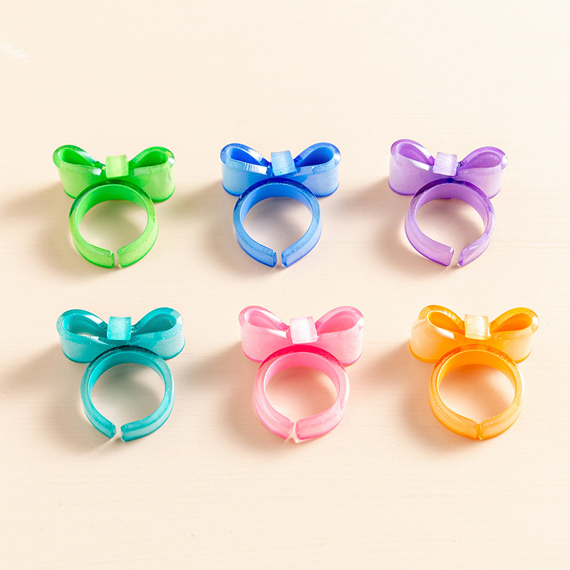 Wholesale Jewelry Cute Bow Knot Plastic Rings display picture 2