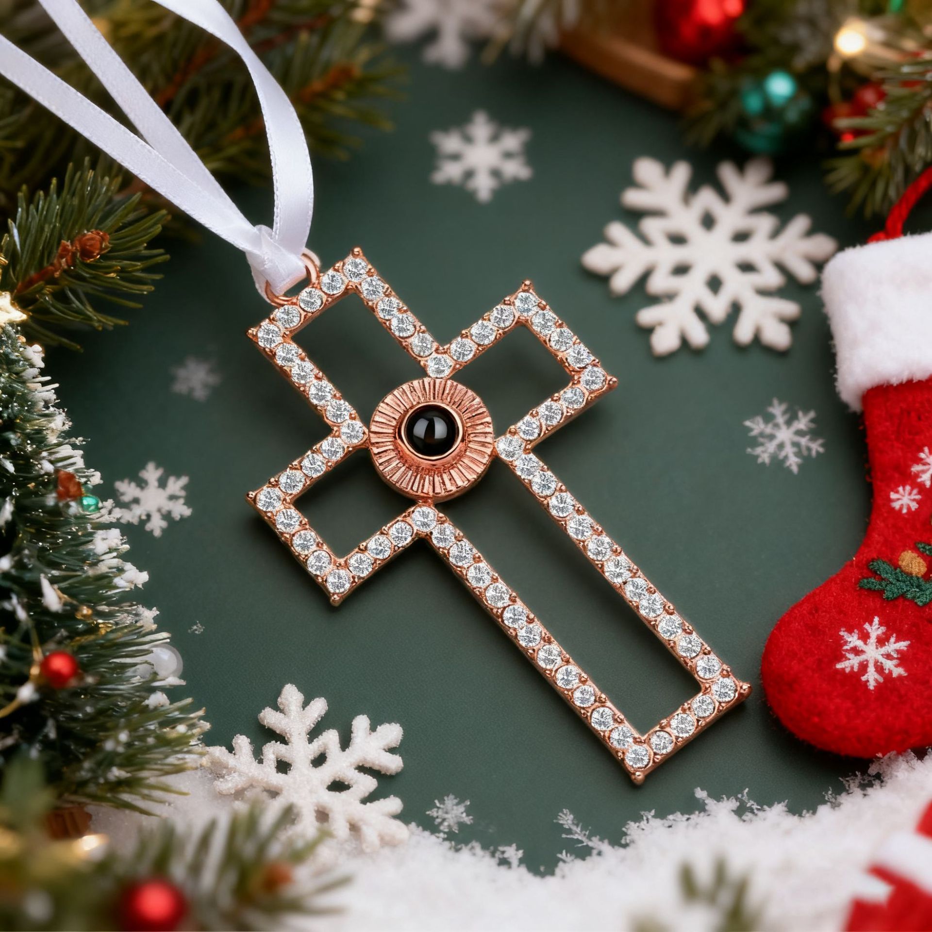 Cruz de oro rosa