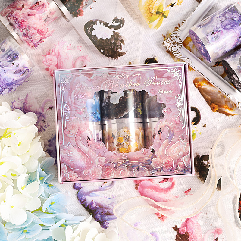 Cintas adhesivas transparentes impermeables para mascotas paisajísticas pegatinas de animales diy diario de dibujos animados decoración pegatinas de animales