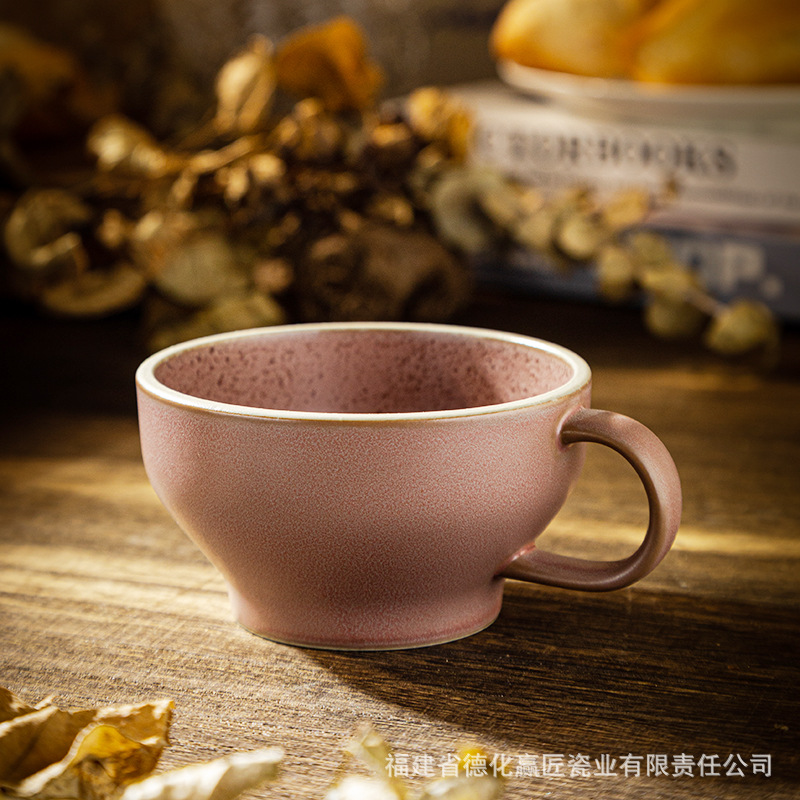 Taza de café de cerámica japonesa retro taza de marca de regalo de mano taza de agua de alta calidad taza de leche agria taza de pudín de desayuno