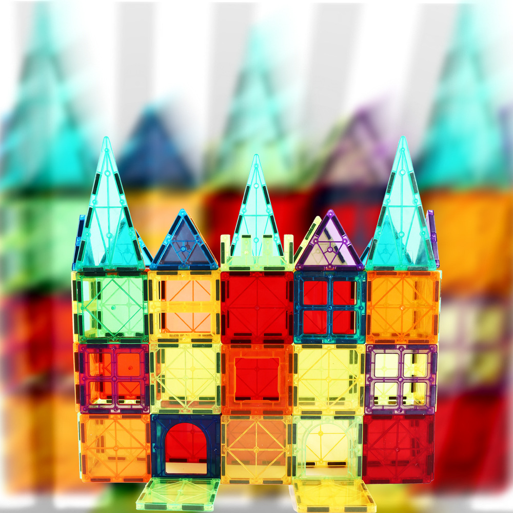 Fuente transfronteriza pieza magnética dispersa bloque de construcción magnético fuerte imán pieza magnética ciudad luz y sombra tráfico edificio ventana magnética de color