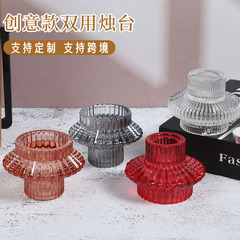 結婚式のファッションヨーロッパスタイルのランタンスタイルの両用ガラスキャンドルホルダー西洋レストラン結婚式のキャンドルホルダーリビングルームのダイニングテーブルの装飾装飾品
