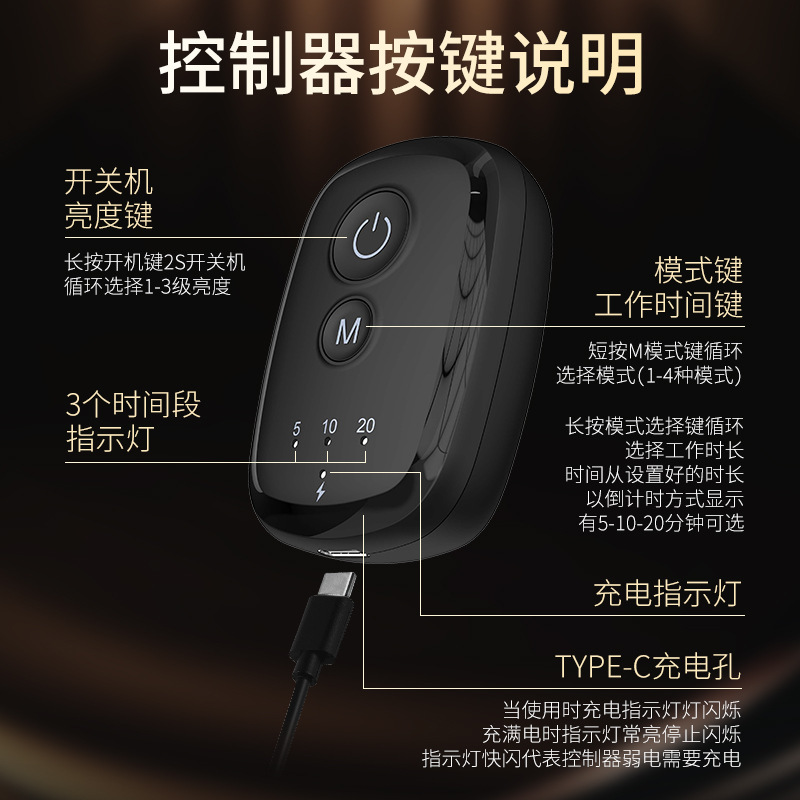 国境を越えた新しい磁気ワイヤレスポータブル家庭用赤と青の光マスク LED ワイヤレス赤色光肌若返り美容マスク|undefined
