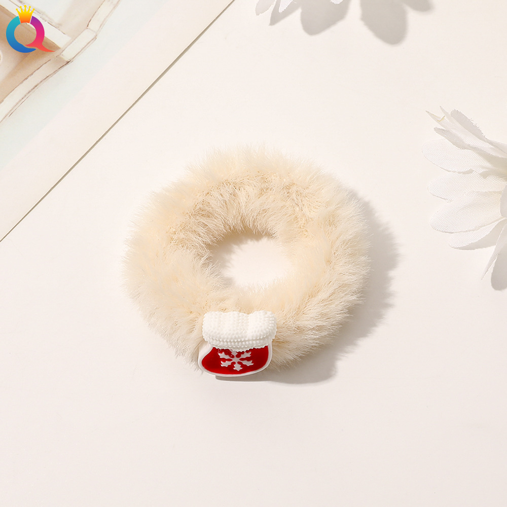 Christmas gift Christmas headdress plush large hair band high-grade hair tie ins large ring_voghion.com