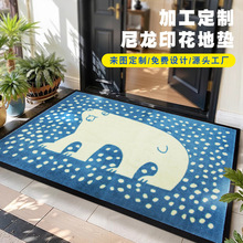 捷成印花尼龙地垫定制logo图案商场商店入户门口tpe橡胶地毯定制