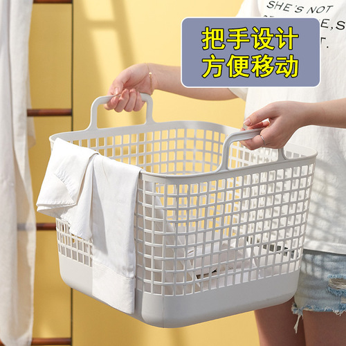 Dirty clothes basket dirty clothes storage basket household toys clothes portable plastic snacks hollow debris imitation rattan storage