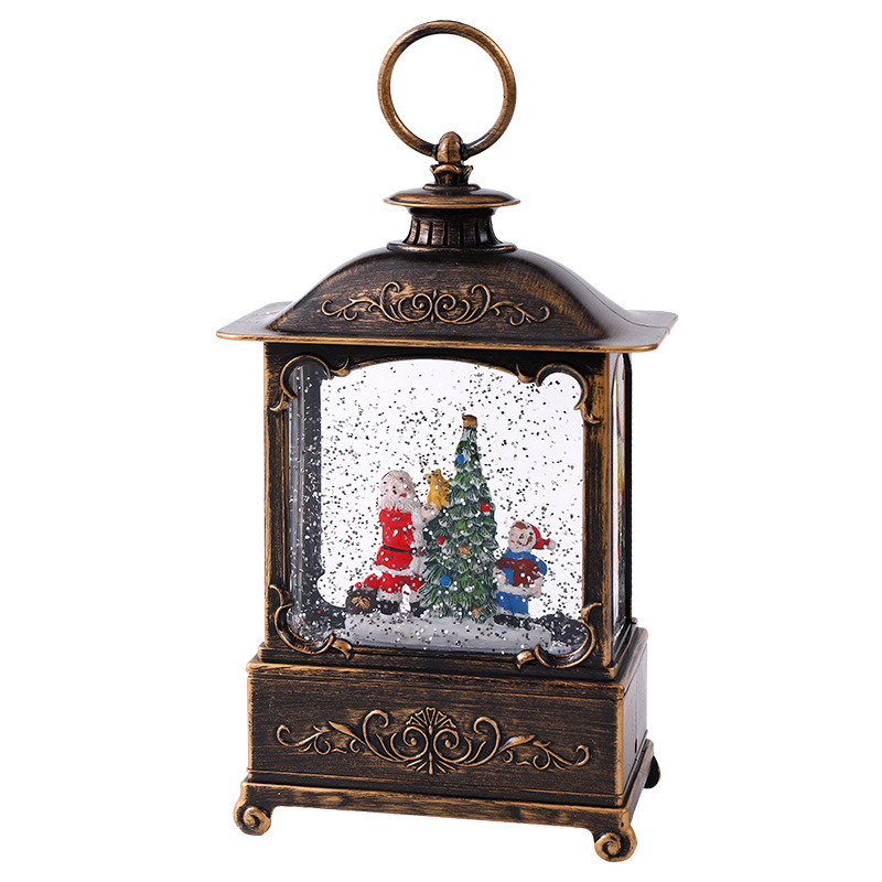 Decoraciones navideñas, linternas navideñas, luces de Santa Claus, luces de agua, bandas luminosas de música retro, adornos luminosos de escritorio