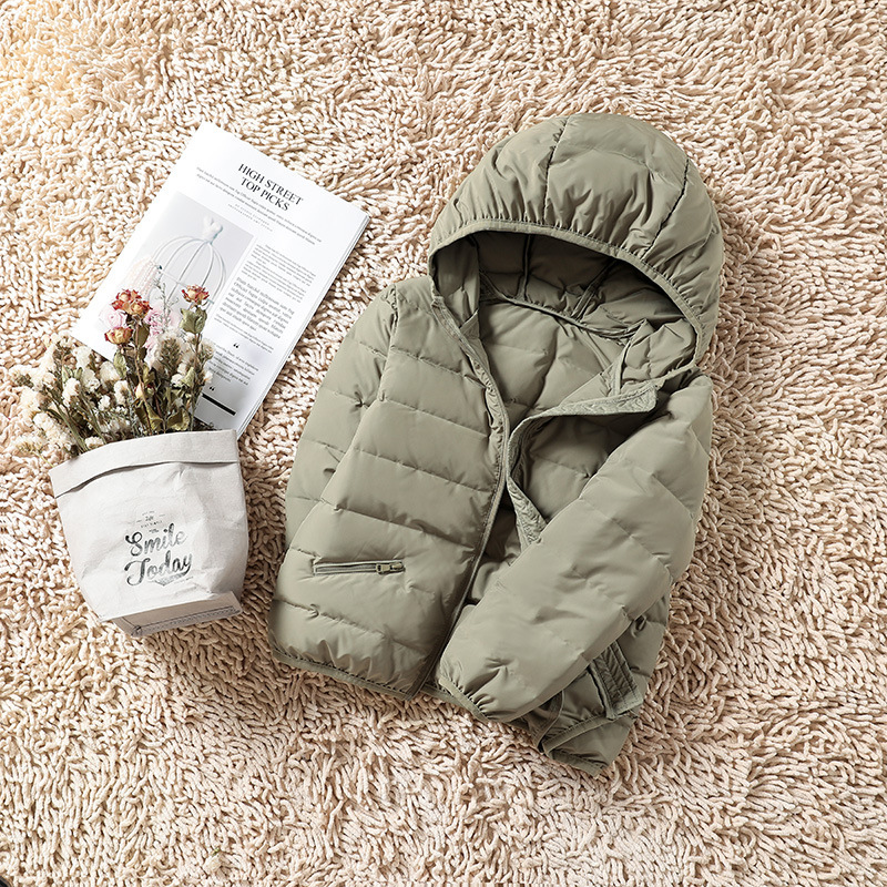 Chaqueta de tejido ligera y sin costuras para niños 90 chaqueta blanca para niños y niñas chaqueta encapuchada