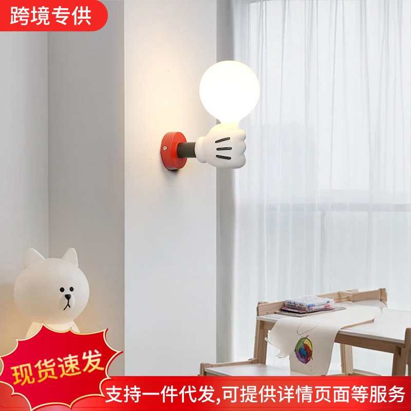 Personalidad encantadora creativa transfronteriza simple dibujos animados cálida lámpara de pared dormitorio Mickey decoración de lámpara de pared para niños