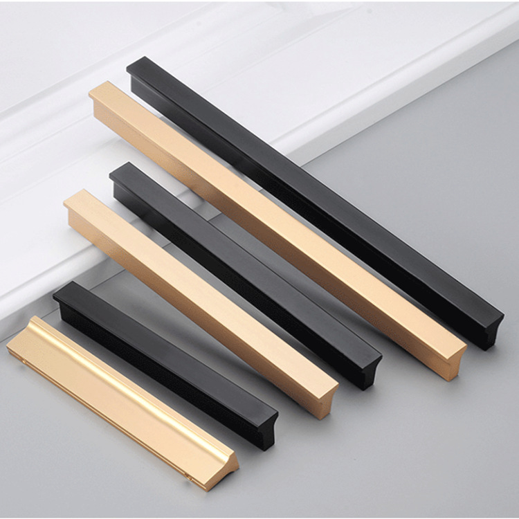 Cabinet aluminum alloy 96 hole handle drawer 1 meter black handle wardrobe door extended handle straight T-shaped handle