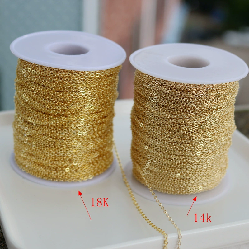 Цепь, аксессуары, 14 карат, 0, 1,0/1,2/1,5/2,0 мм