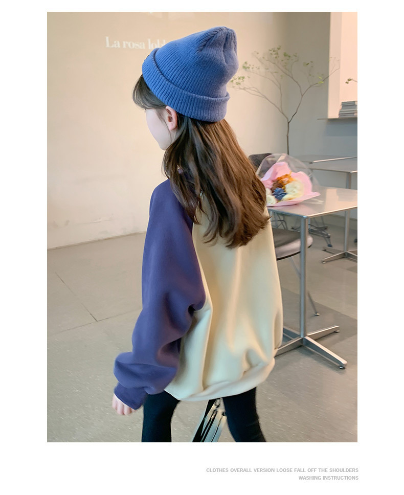 Felpa con cappuccio per bambine e autunno 2024 nuova maglietta in stile western per bambine di medie dimensioni, abbigliamento primaverile per 12 anni_voghion.com