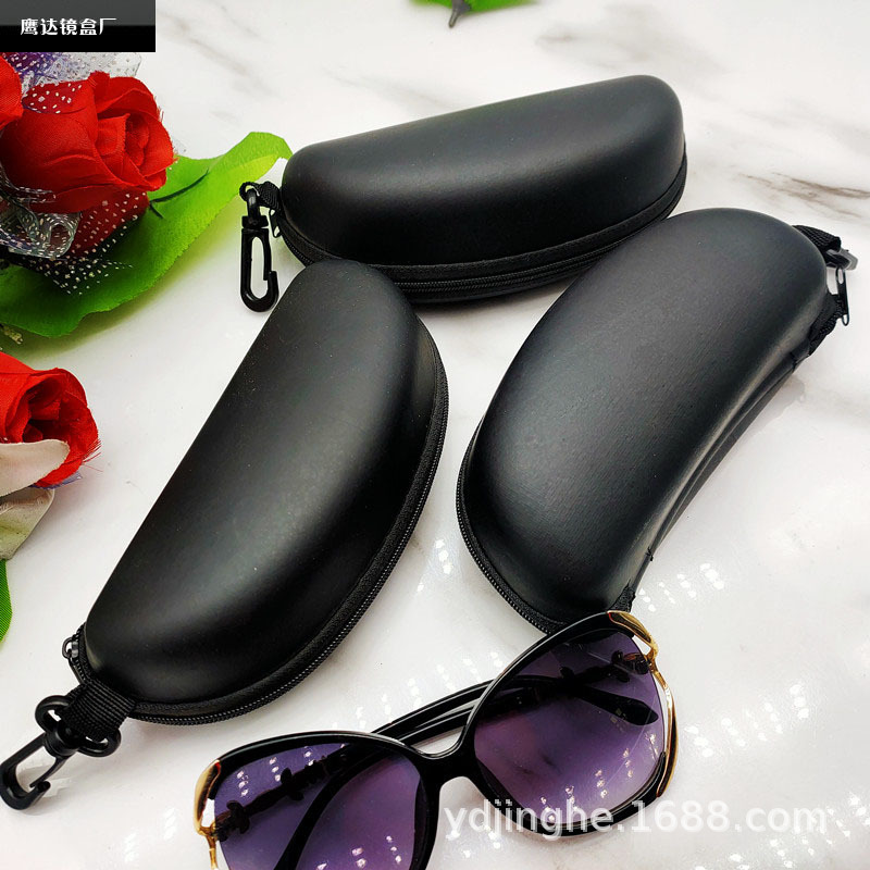 Black Frosted Leather Zipper Sunglasses Glasses Case EVA Zipper Bag Myopia Near Sunglasses Sunglasses Case