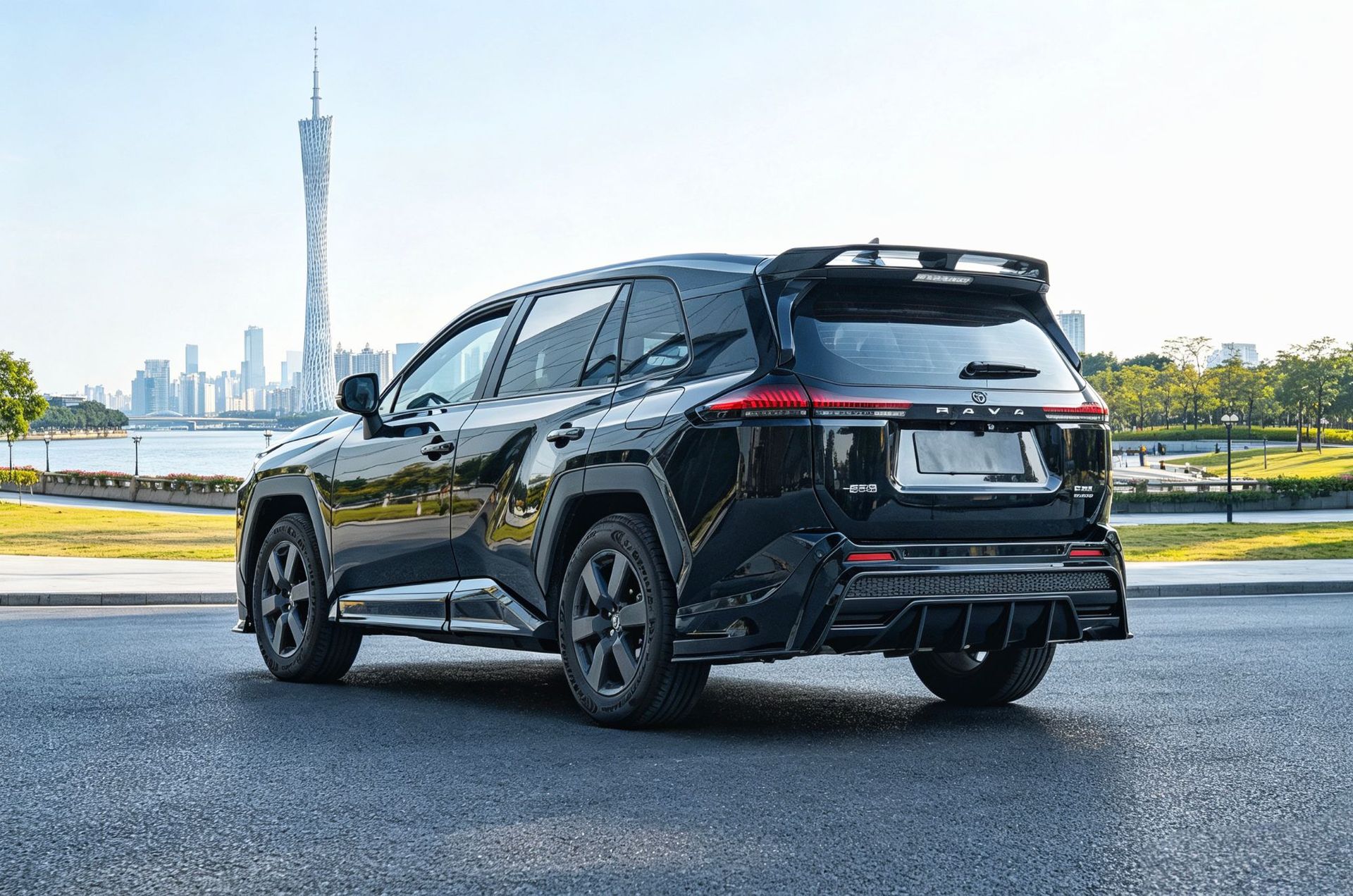Suitable for 26 Models of Rav4, Rongfang, and Wildlander Modified Front Spoiler, Side Skirts, Rear Bumper, Roof Wing, Rear Diffuser, and Louvered Spoiler
