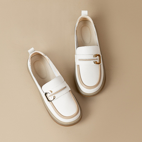 New small leather shoes, cross-border loafers, women's casual shoes, women's versatile slip-on women's shoes, factory direct supply of Doudou shoes