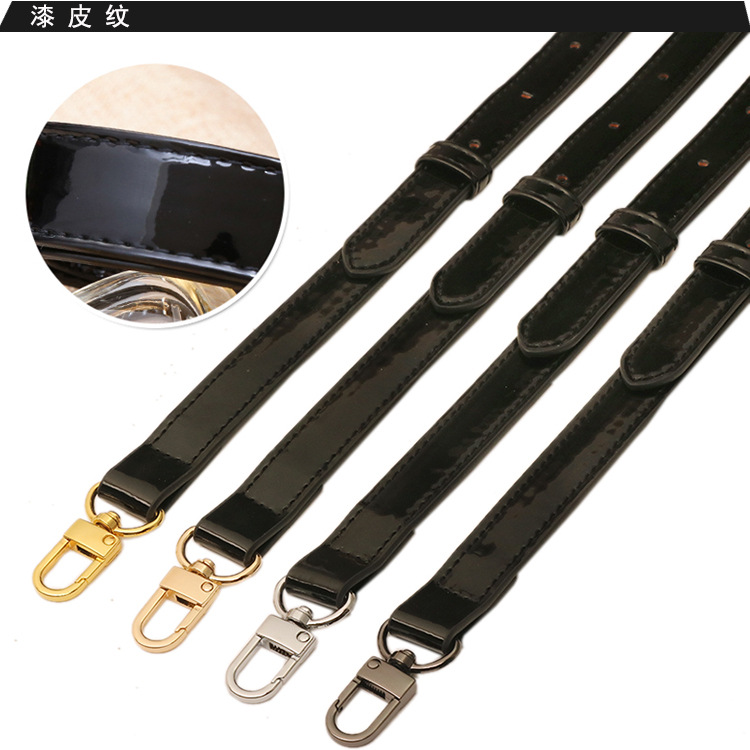Crossbody with patent leather black pin buckle