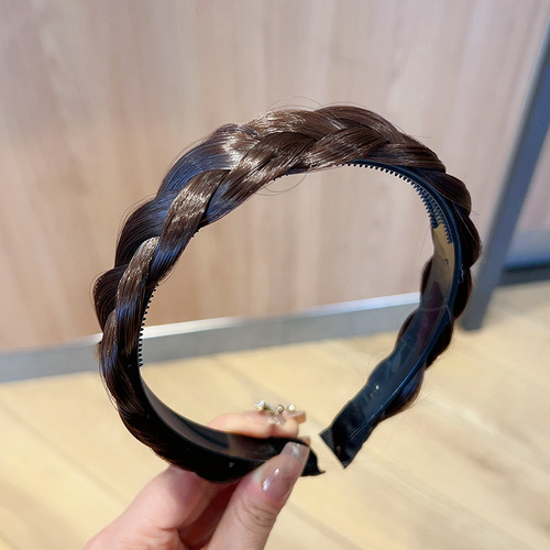  new style braided wig headband, handmade fishbone braided headband, internet celebrity braided hairpin for women