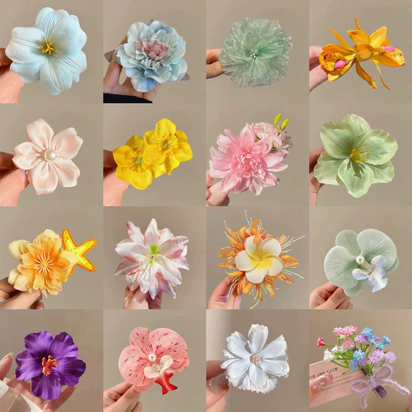Flower Hairpin Side Clip Super Fairy Side Hairpin for Women 2026 New High-End Artificial Flower Hair Accessory Seaside Hair Ornament