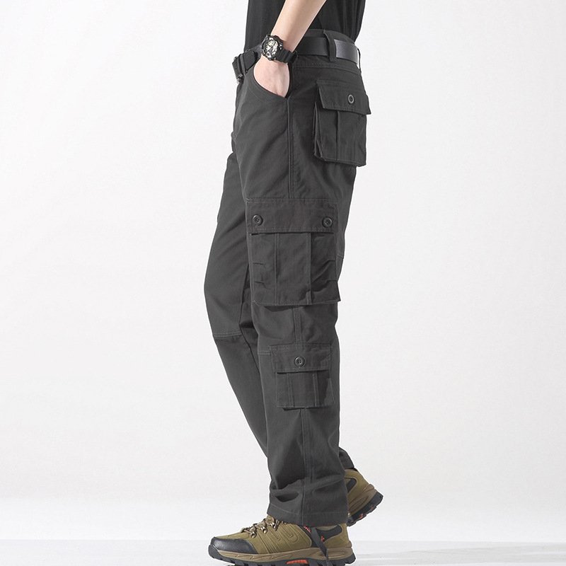 Pantalones casuales de exportación de los hombres pantalones casuales más tamaño flojo recto multi-Bolsillo trabajo Pantalones deportivos al aire libre