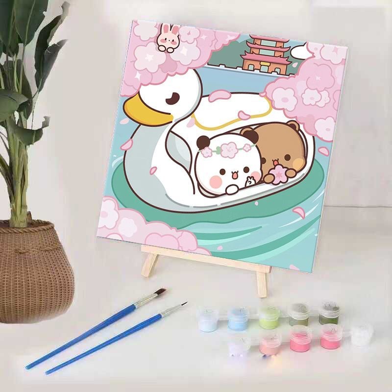 DIY Cartoon Digital Oil Painting Cartoon Handmade Painting Stress Relief Decorative Painting Ornaments Wholesale Eco-Friendly Materials