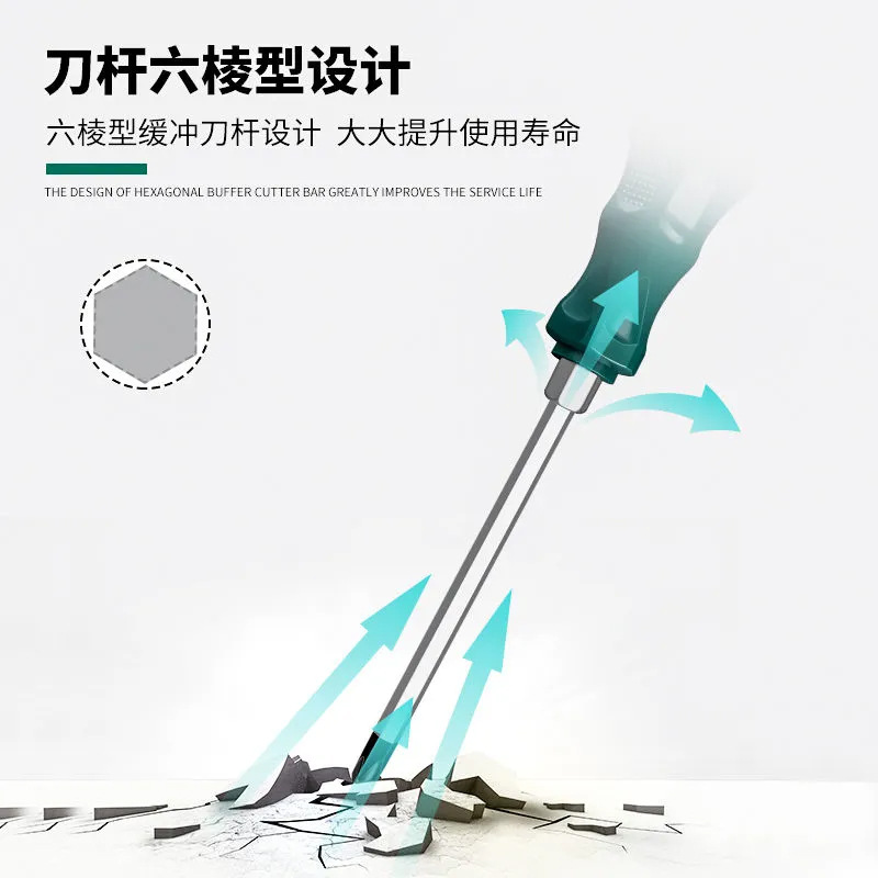 Destornillador de percusión genuino, destornillador cruzado sólido multifuncional de grado industrial, destornillador de corazón de alargamiento magnético fuerte de una palabra