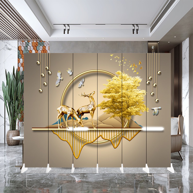 Modern Simple Screen Partition Living Room Hotel Simple Folding Mobile Room Office Entrance Blocking Bed