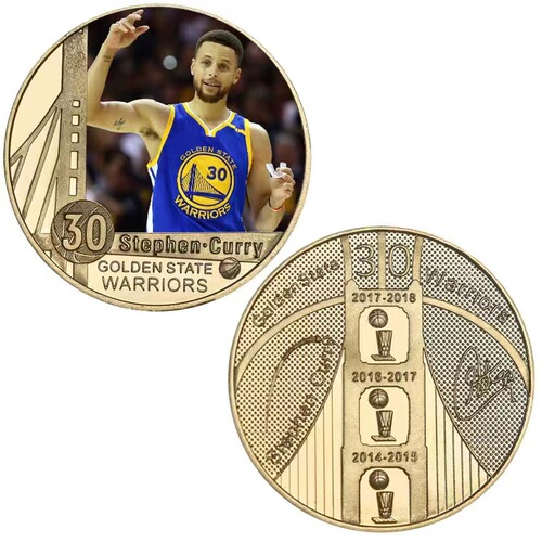 NBA star Curry commemorative coin gold coin gold-plated die-cast badge collection medal commemorative coin gift