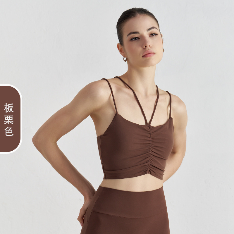 NF desnudo primavera / verano ropa interior deportiva mujer hombro delgado cabina de yoga bra falso dos piezas sexy chaleco de fitness
