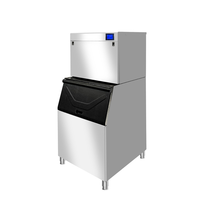 Quancheng Commercial Ice Machine Large 200kg 1 Ton Milk Tea Fully Automatic Ice Cube Machine Large Capacity Refrigerator Integrated