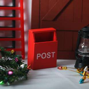 Маленький кукольный домик, рождественский почтовый ящик, украшение, масштаб 1:12