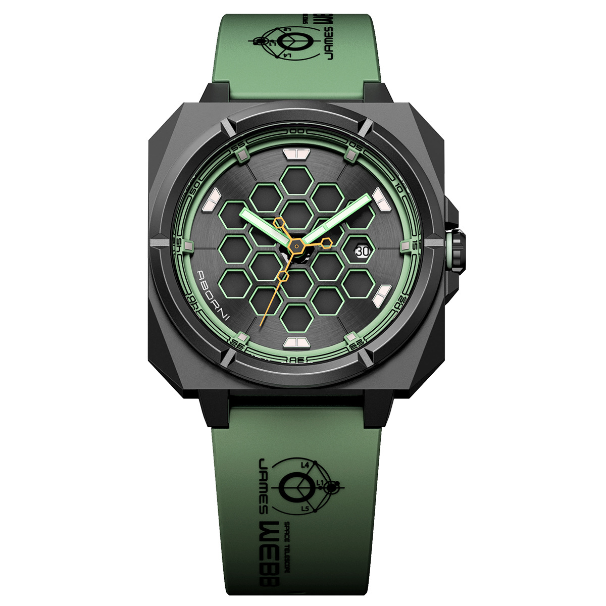 Ybn5005 black shell black surface green circle green tape