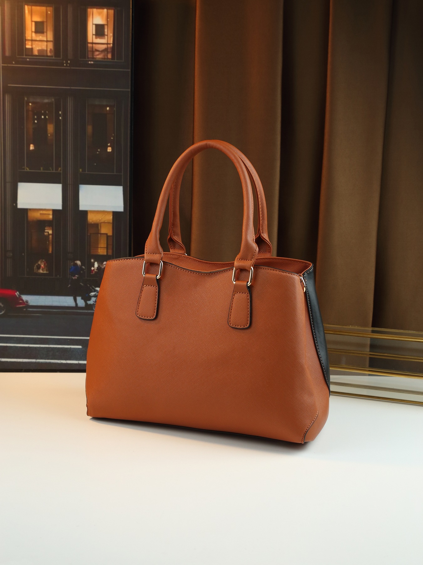 Modische Damen Handtasche Im 4-teile-set Mit Farbblock-design_voghion.com