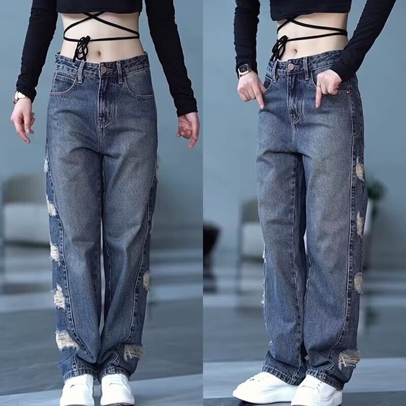 Men's Jeans Size 7 Warehouse Yuben Men's Clothing Autumn and Winter New Trendy Brand Loose Straight Men's Jeans Casual Men's Jeans Size 7 Warehouse Yuben Men's Clothing Autumn and Winter New Trendy Brand Loose Straight Men's Jeans Casual