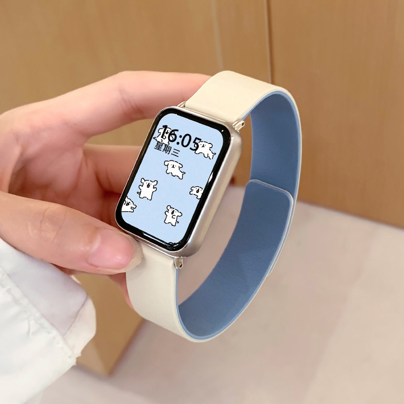 适用于小米手环9/8pro表带新款荔枝纹软磁吸红米watch4/5运动表带|undefined
