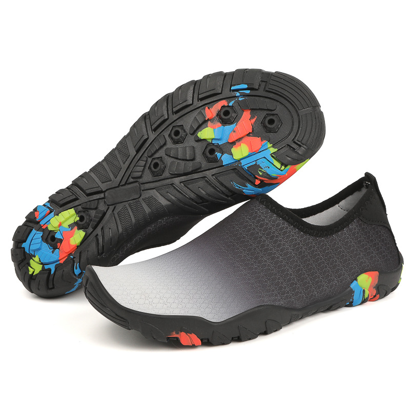 Nuevos zapatos de playa para niños al aire libre transfronterizos, zapatos de vadeo de cinco dedos, zapatos de buceo, zapatos de natación antideslizantes gruesos