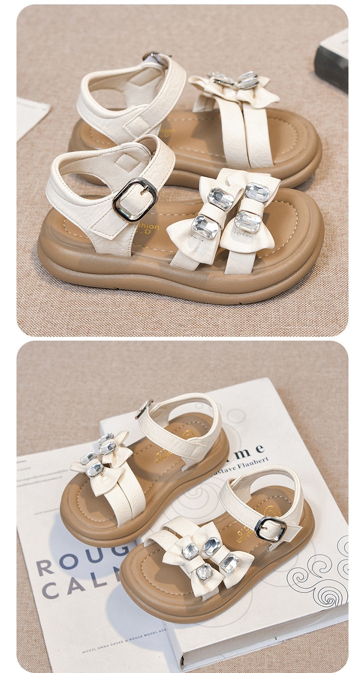 Sandali bambina con fiocco leggeri scarpe estive mare_voghion.com