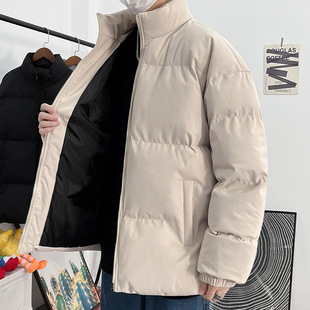 Winter New Bread Jacket Cotton-padded Clothes Men's Korean Style Fashionable Thickened fleece-lined All-match Coat plus size Cotton-padded Coat