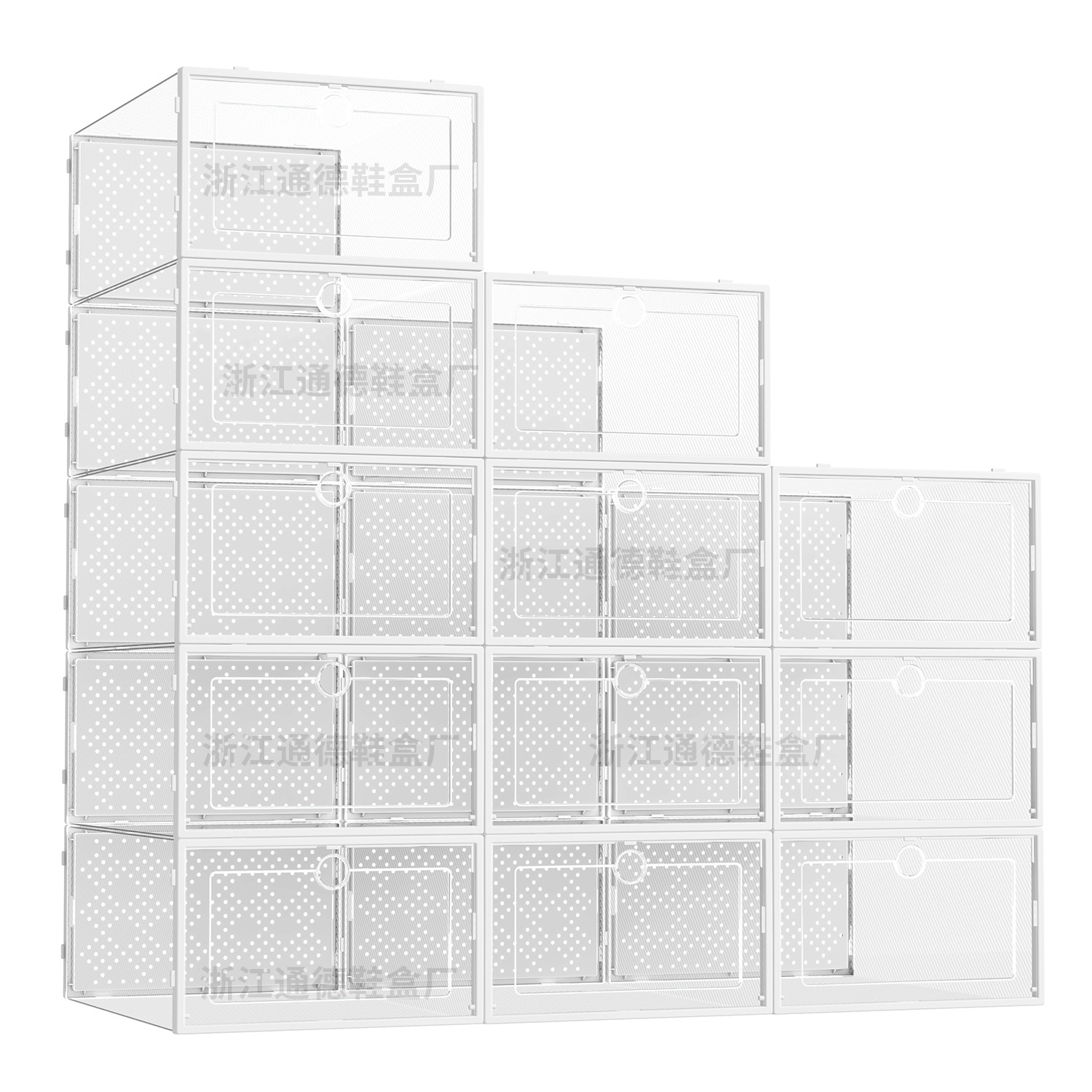 鞋盒收纳盒透明折叠式鞋子鞋柜网红塑料鞋架收纳厂家直销印刷logo