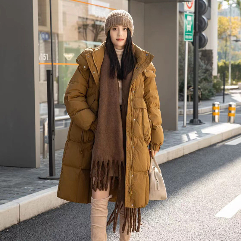 Long velvet keep warm down jacket