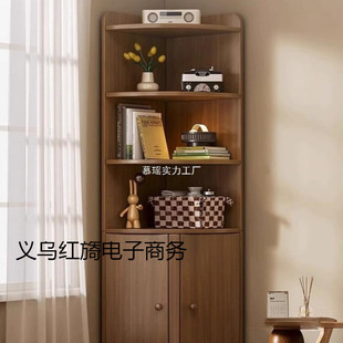 Corner Storage Rack Floor-Standing Bookshelf Triangular Corner Cabinet 90-Degree Wall Corner Storage Cabinet Wall Corner Bookcase