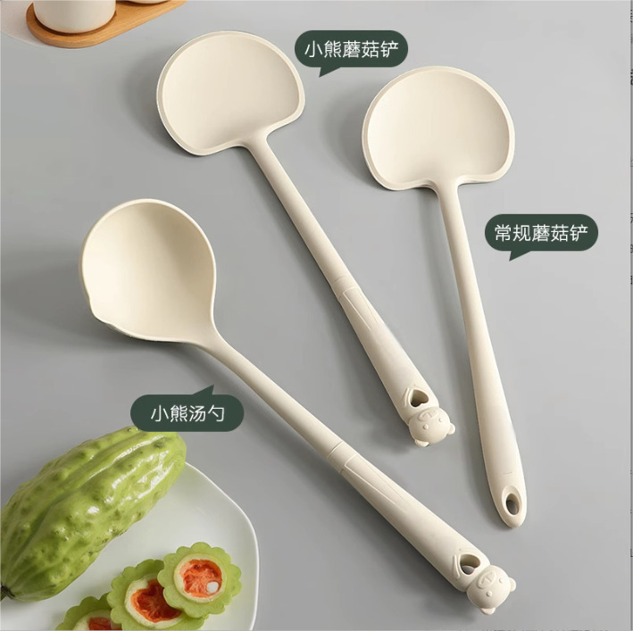 新しい超長食品グレードのシリコンスパチュラ、高温耐性シリコンスパチュラ、家庭用ノンスティック調理スパチュラ、キノコスパチュラ|undefined